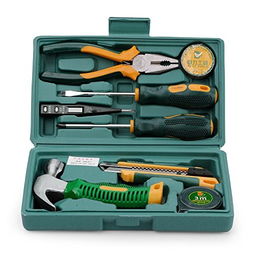 得力工具8件套家用工具套裝多功能五金工具箱組合維修手動工具組套