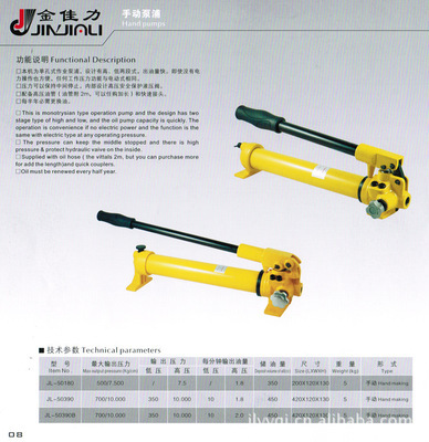 【廠家專業(yè)供應(yīng)優(yōu)質(zhì)手動(dòng)泵浦 多款供選】?jī)r(jià)格,廠家,圖片,其他液壓工具及配件,余姚市佳力液壓工具-